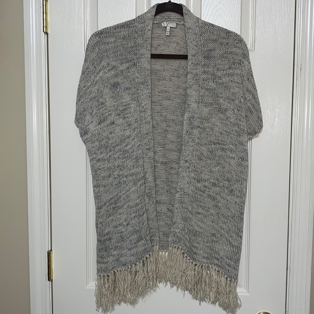 Joie linen cotton fringed sweater